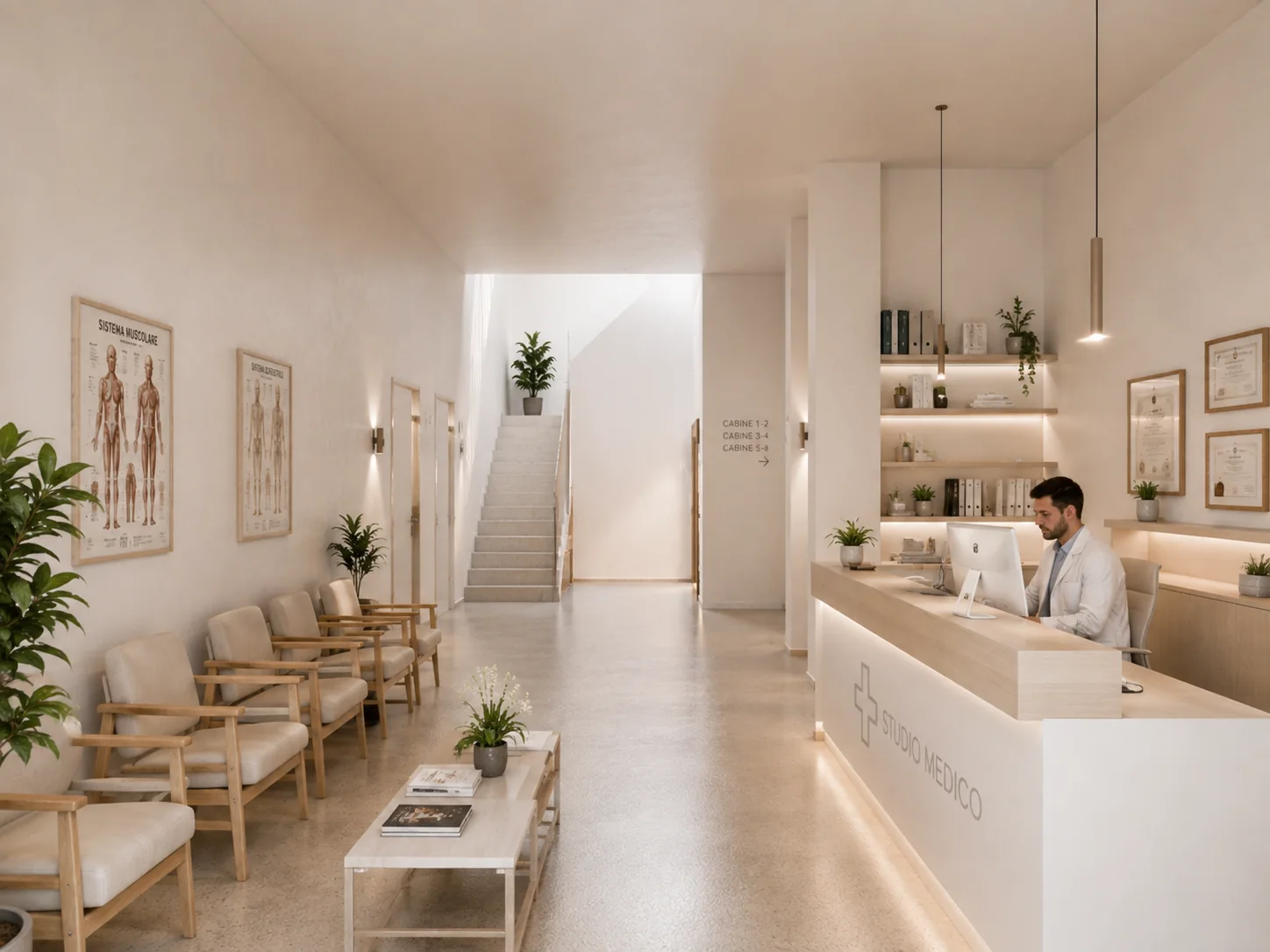Studio medico, render illustrativo