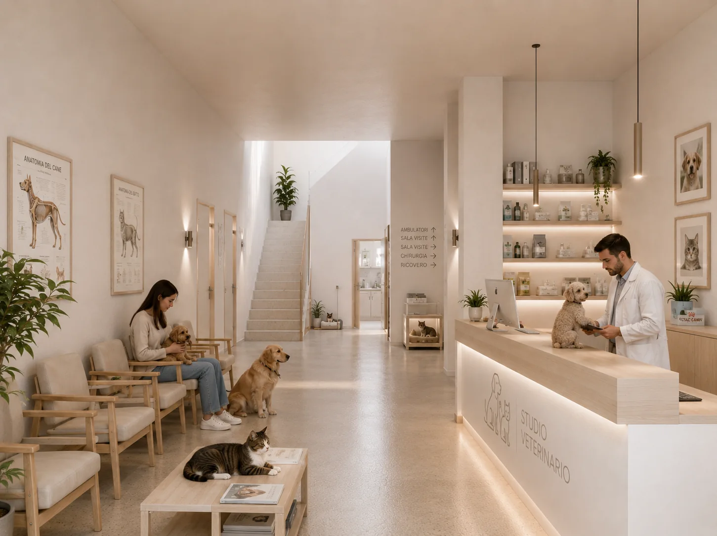 Studio veterinario, render illustrativo