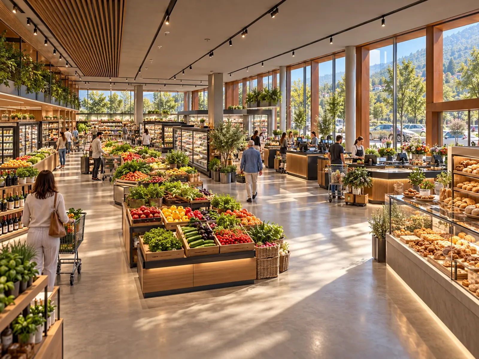 Supermercato, render illustrativo
