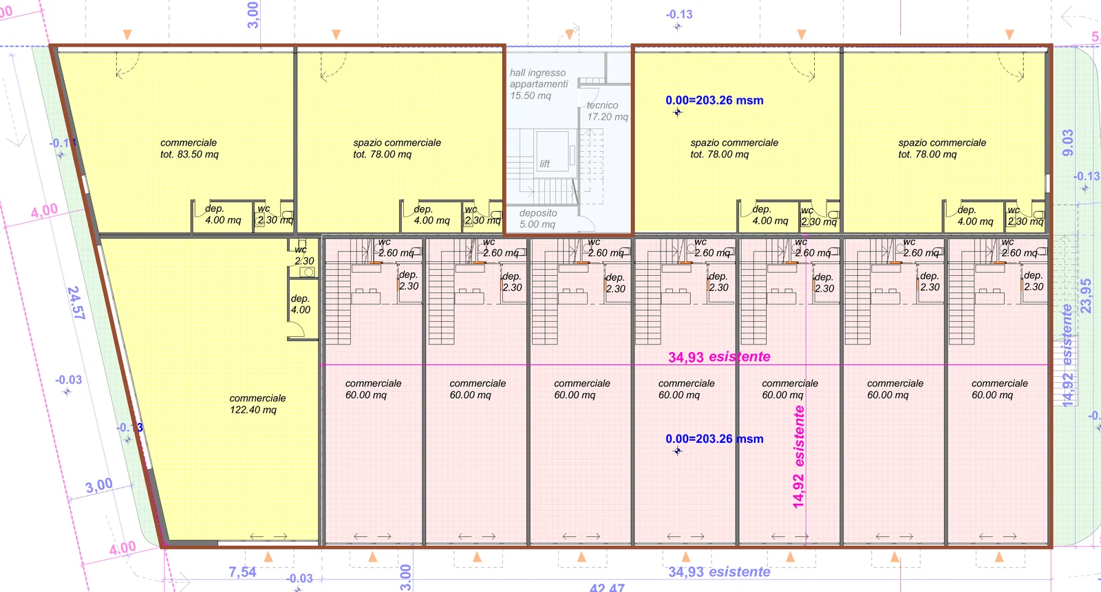 Planimetria del piano terra di C16: C01 + C02 + C03 + C04 + C05 + C06 + C07 + C08 + C09 + C10 + C11 + C12